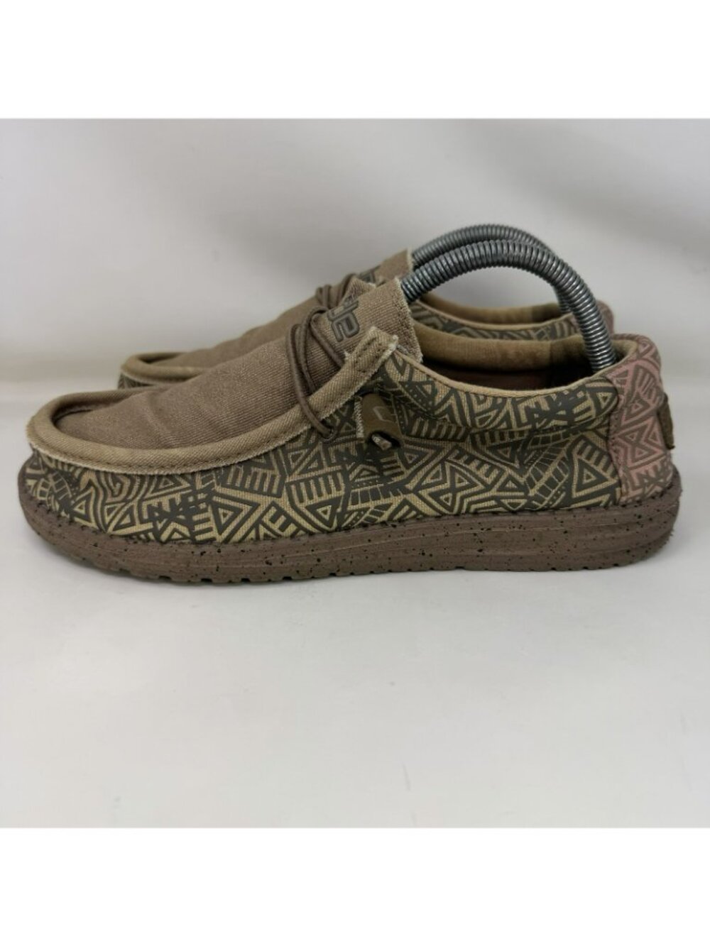 Hey Dude Wally Stretch Aztec Comfort Shoes Loafers Brown Men's Size 9 - Picture 2 of 7